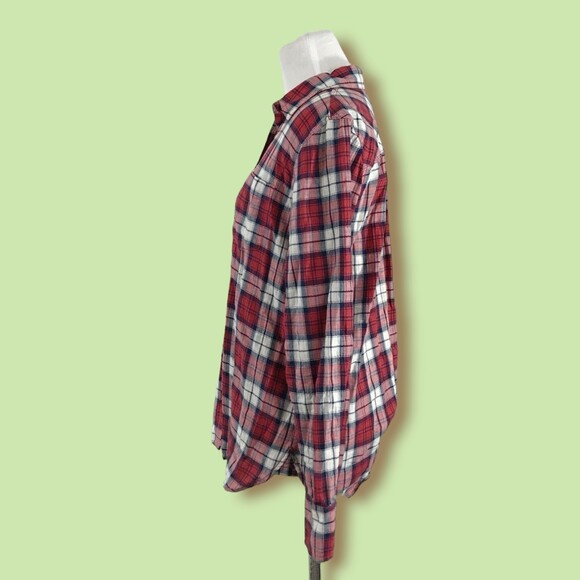 J. Crew shirt 2‎ Button Down Shrunken boy shirt in cerise plaid - Picture 2 of 9